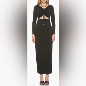 Alexia Admor Black V-Neck Long Sleeve Dress
